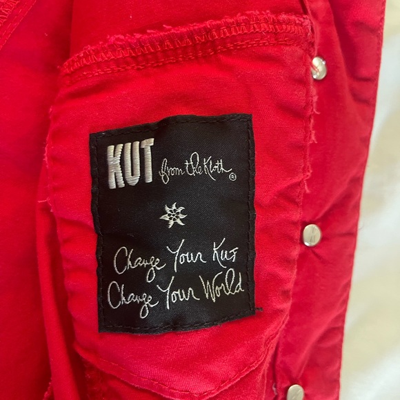 KUT Jean jacket in poppy. Like new. Super fun! - Picture 3 of 9